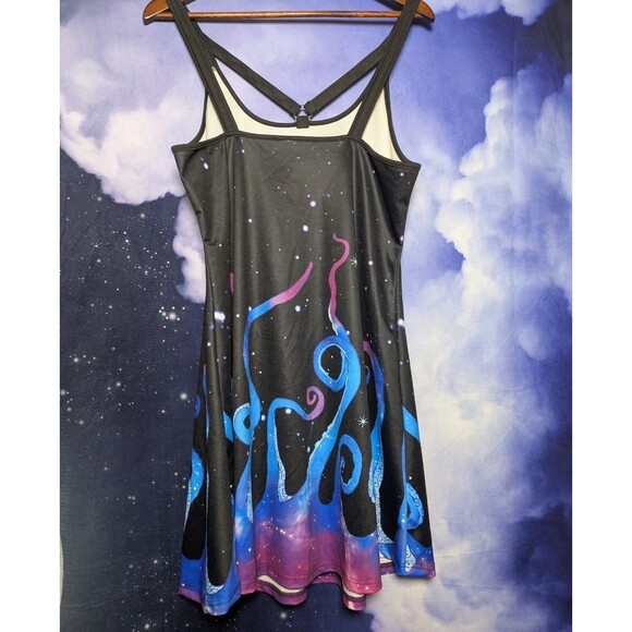 Galaxy Tentacle Cosmic Print Dress Size 14 Whimsigoth Festival Octopus - Picture 5 of 7